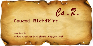 Csucsi Richárd névjegykártya