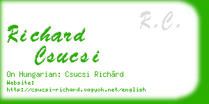 richard csucsi business card